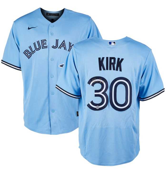 Mens Toronto Blue Jays #30 Alejandro Kirk Light Blue Cool Base Stitched Jersey Dzhi